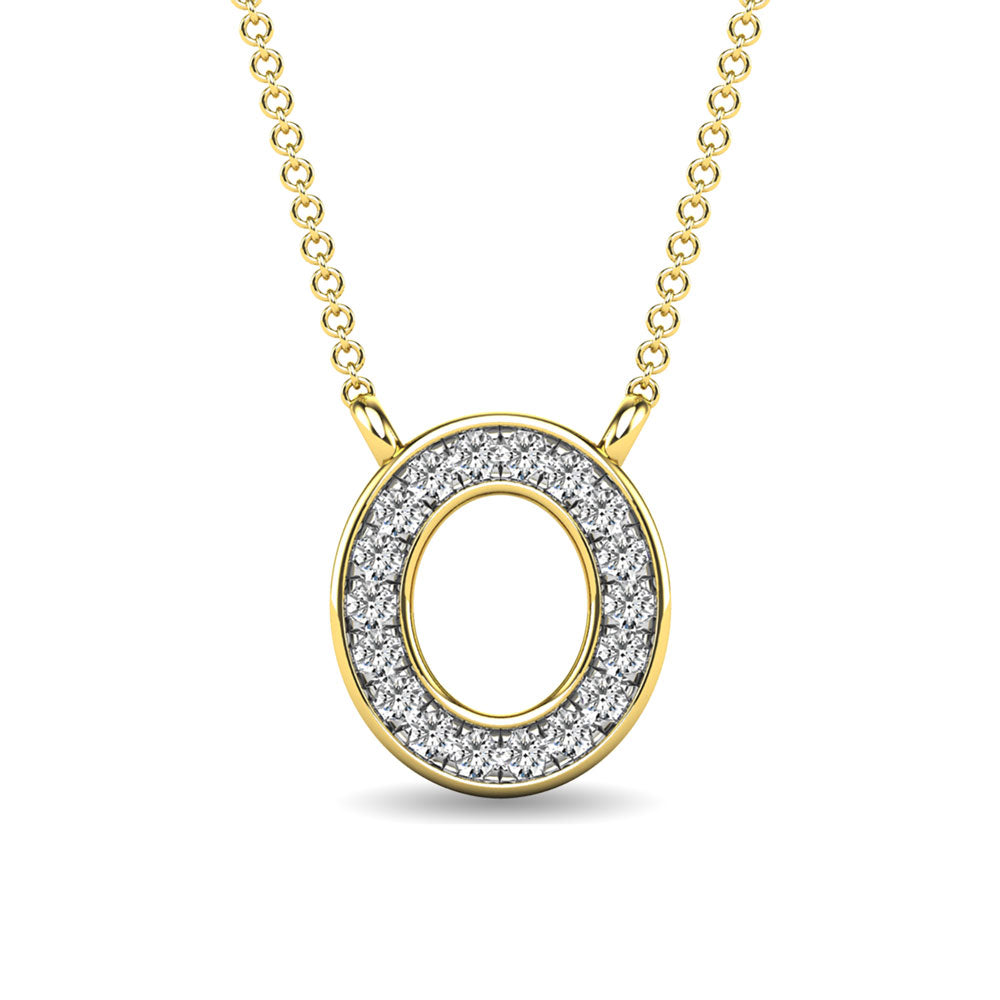 Diamond 1/20 Ct.Tw. Letter O Pendant in 10K Yellow Gold