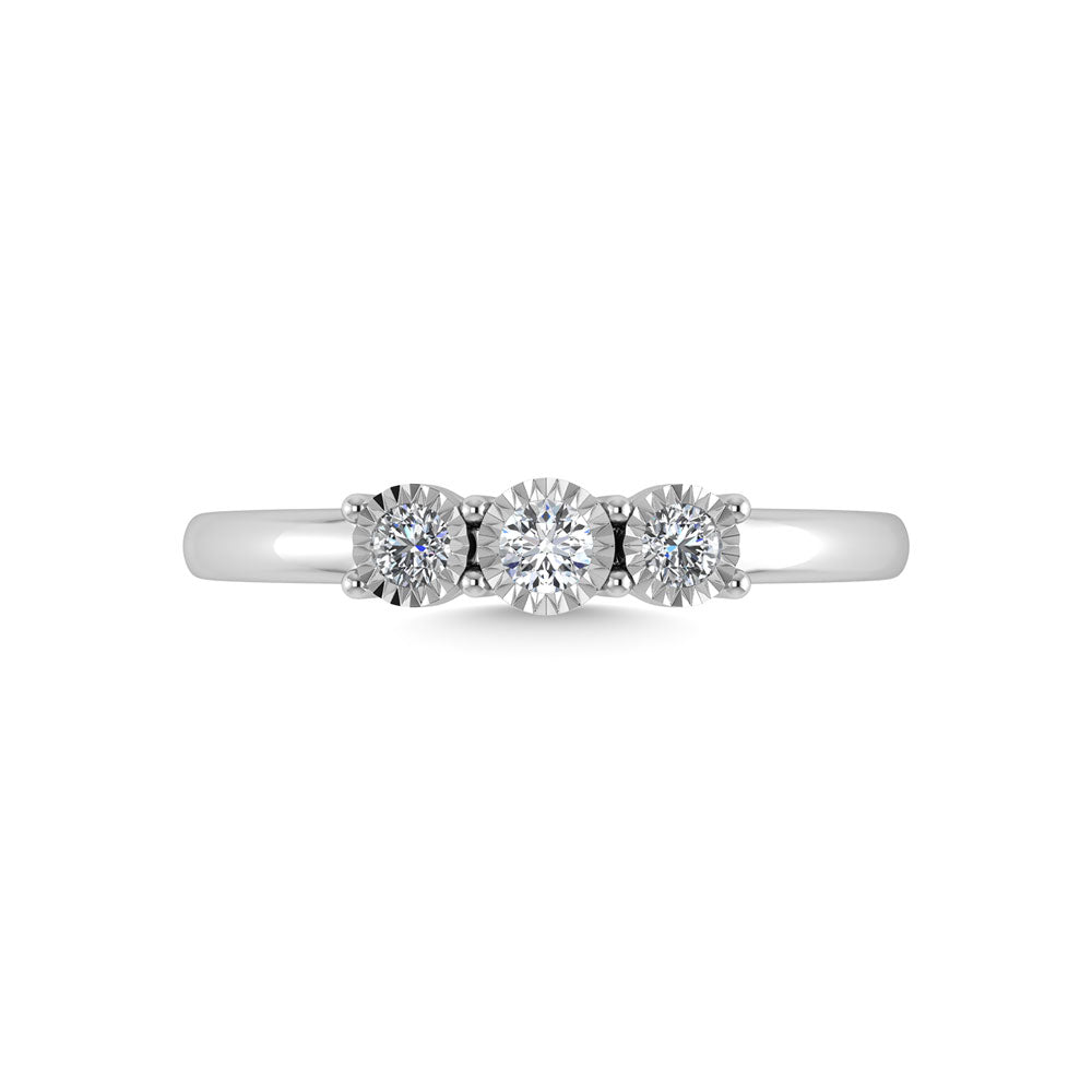 Diamond 1/20 Ct.Tw. Triology Ring in 10K White Gold