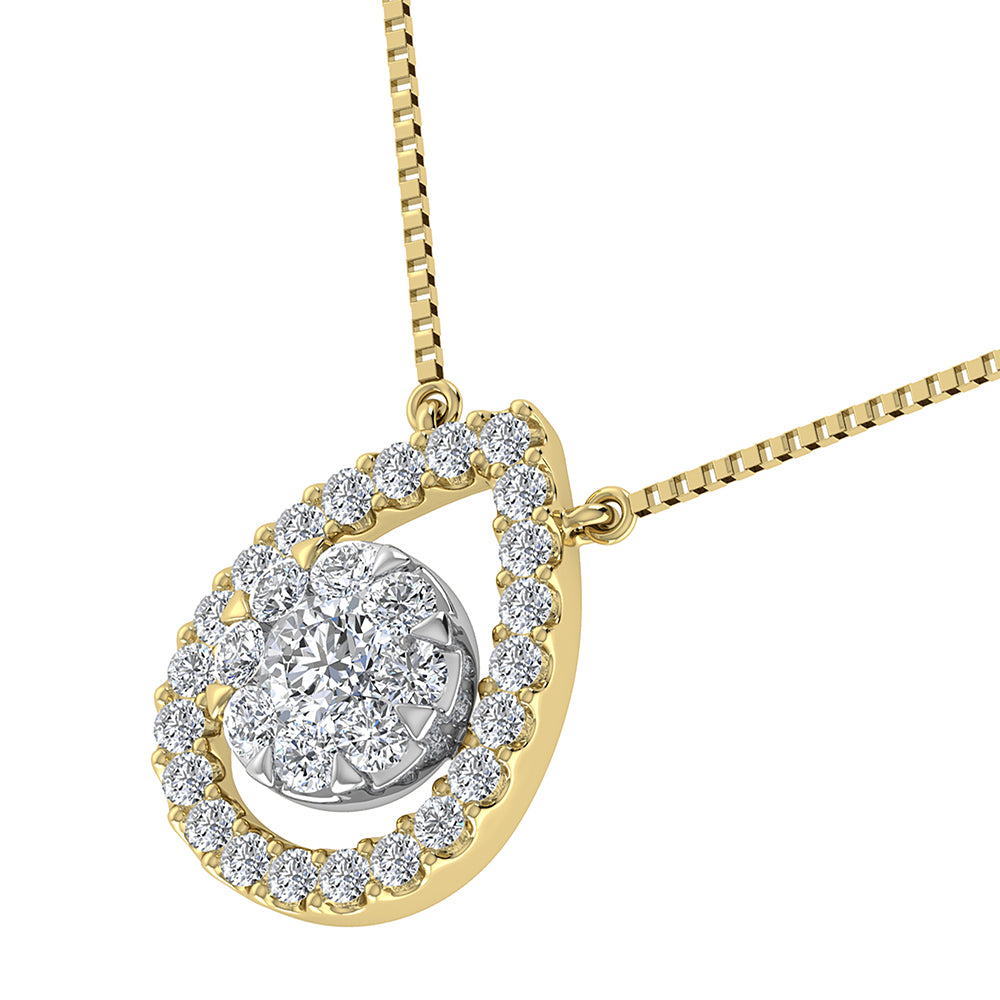 14K Yellow Gold 1/3 Ct.Tw. Diamond Pear Shape Necklace