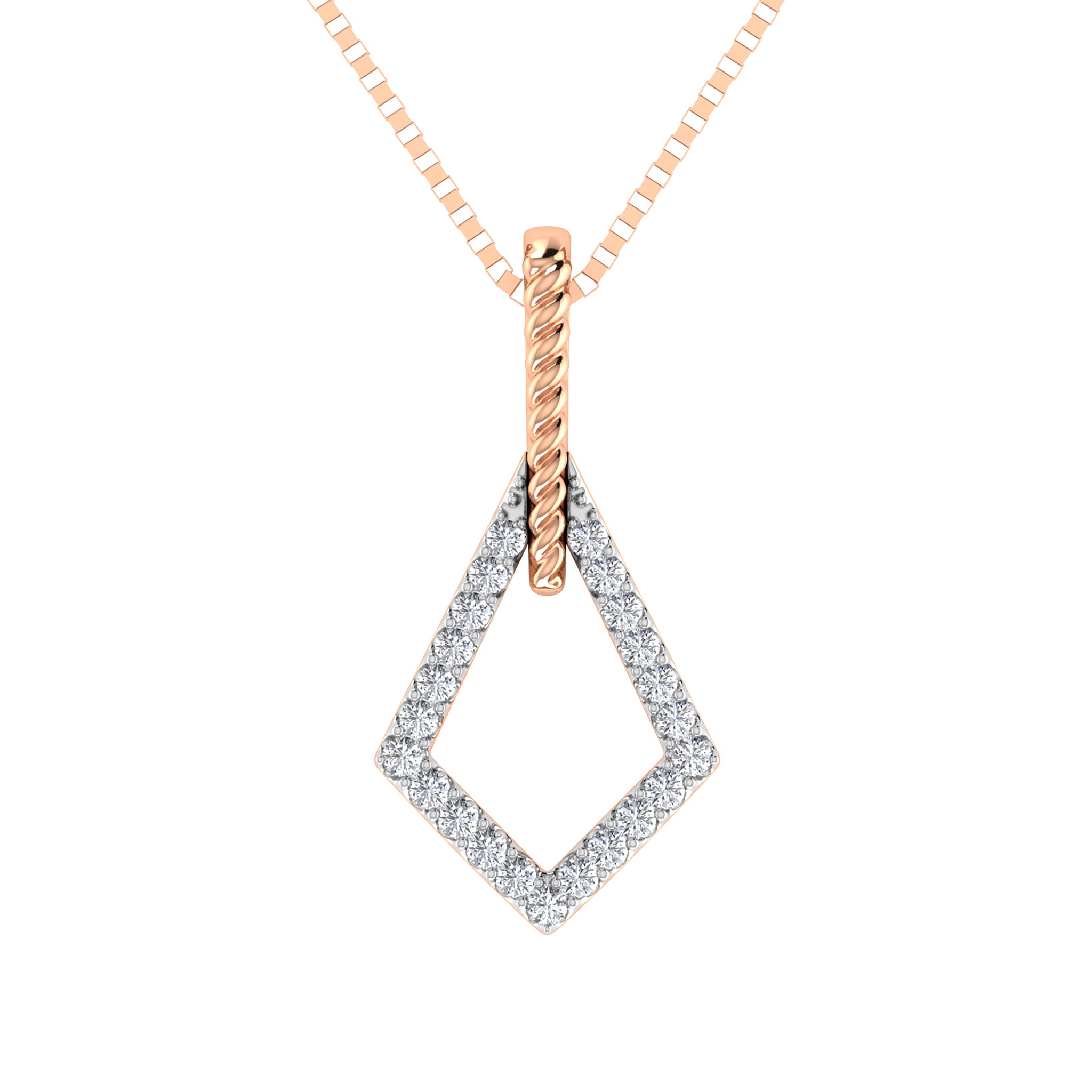 10K Two Tone Gold 1/10 Ct.Tw. Diamond Fashion Pendant