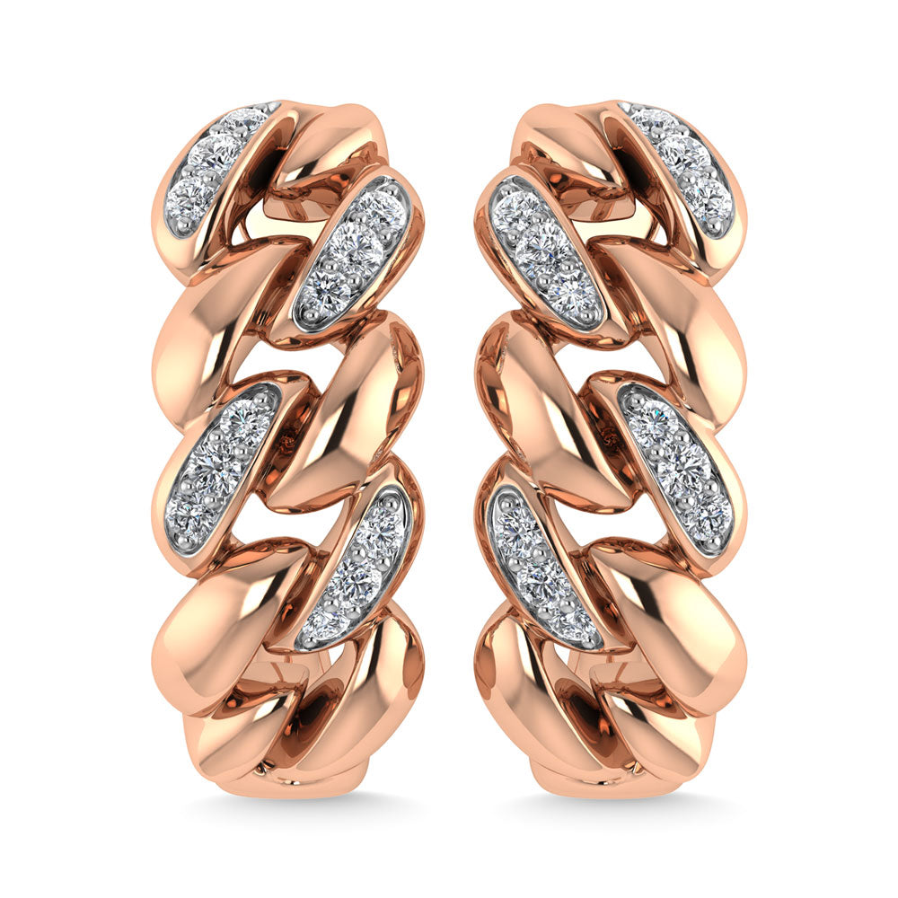 Diamond  1/10 Ct.Tw. J Earrings in 14K Rose Gold