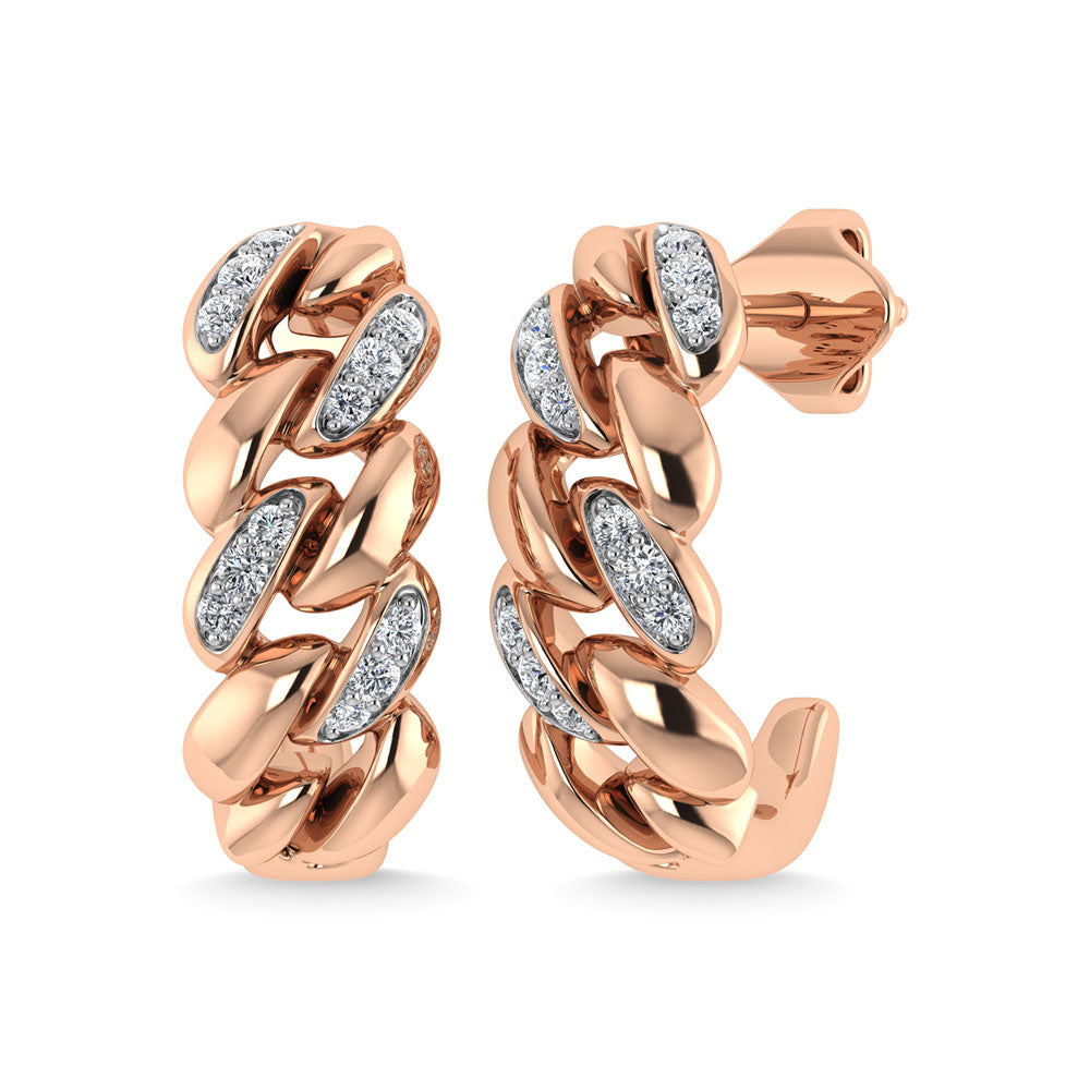 Diamond  1/10 Ct.Tw. J Earrings in 14K Rose Gold