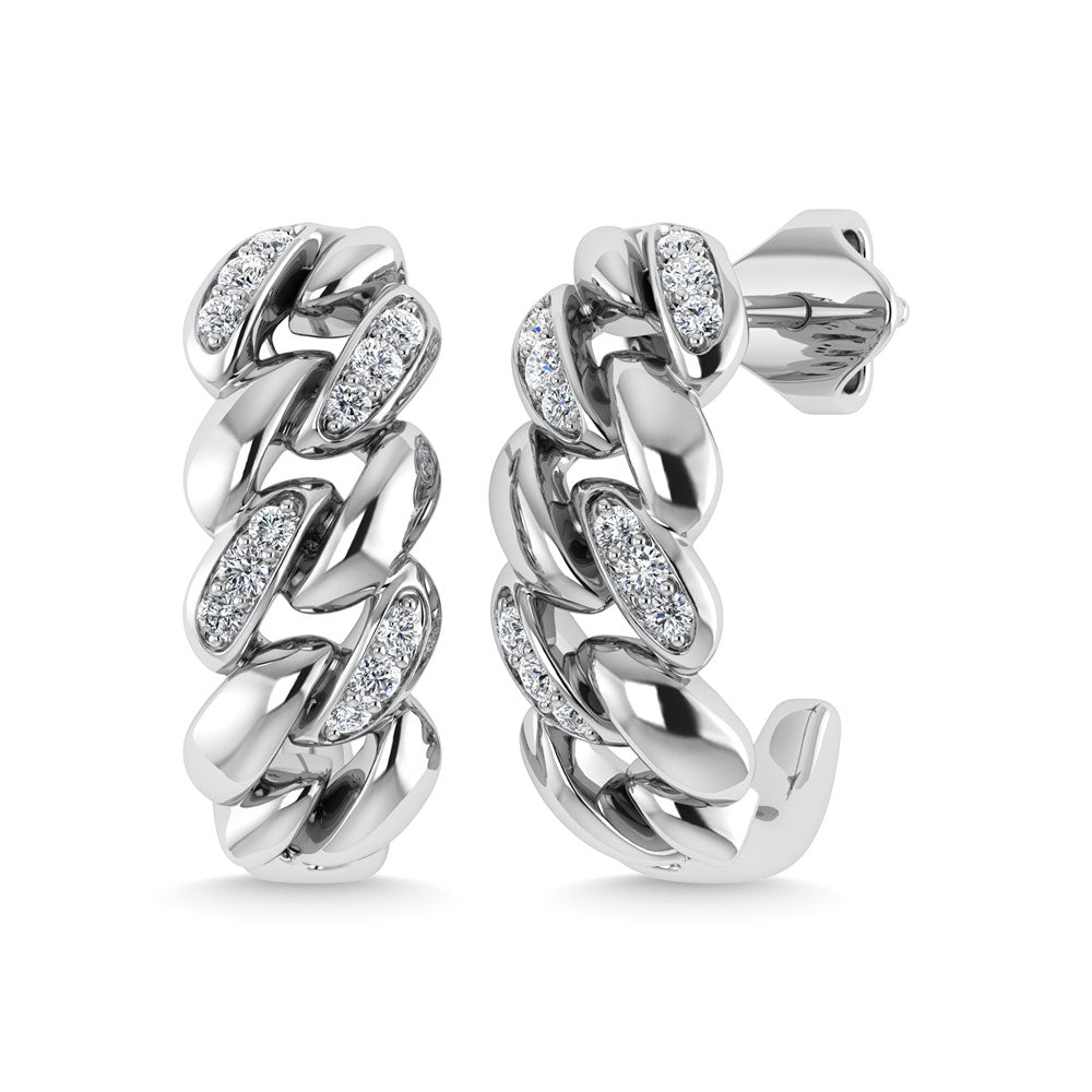 Diamond  1/10 Ct.Tw. J Earrings in 14K White Gold