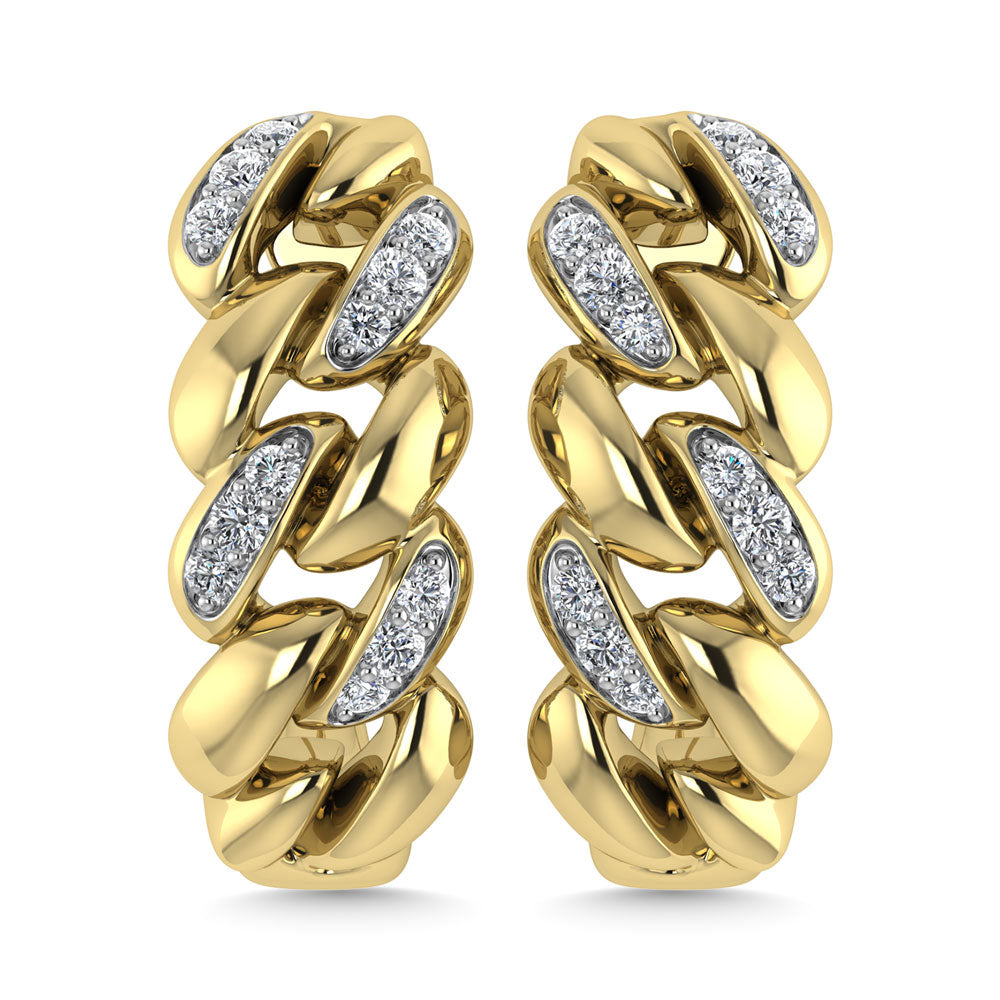 Diamond  1/10 Ct.Tw. J Earrings in 14K Yellow Gold