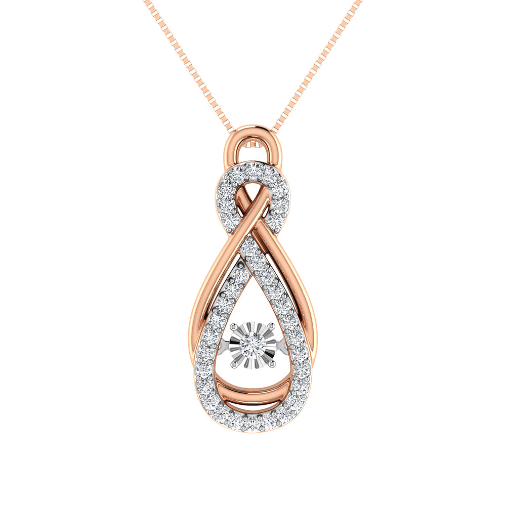 10K Rose Gold 1/5 Ct.Tw. Diamond Shimmering Pendant