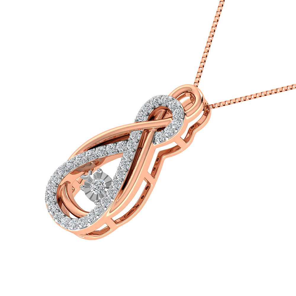 10K Rose Gold 1/5 Ct.Tw. Diamond Shimmering Pendant