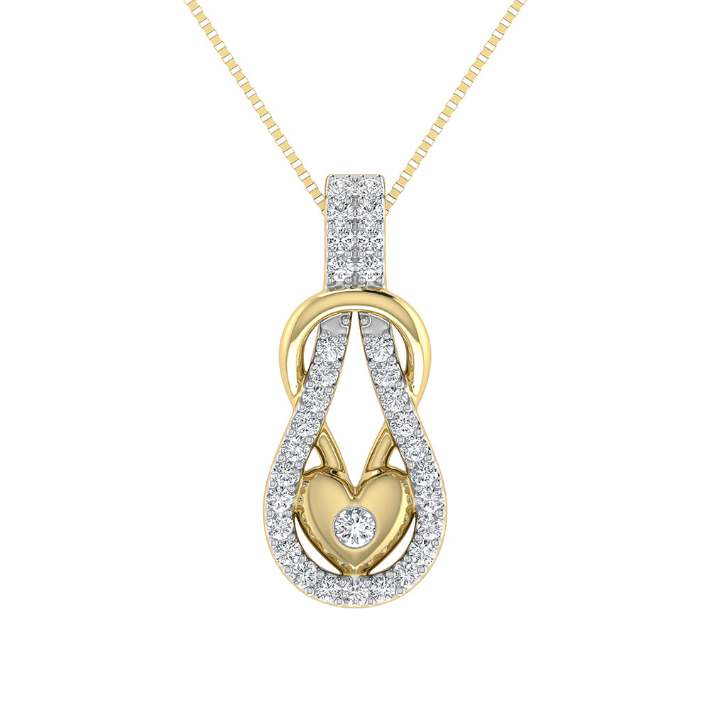 10K Yellow Gold 1/4 Ct.Tw. Diamond Shimmering Pendant