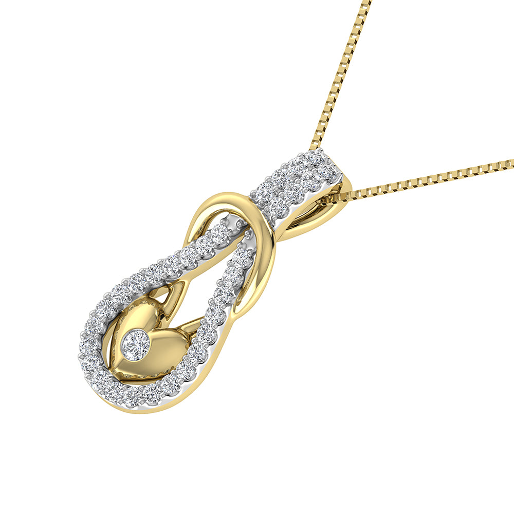 10K Yellow Gold 1/4 Ct.Tw. Diamond Shimmering Pendant