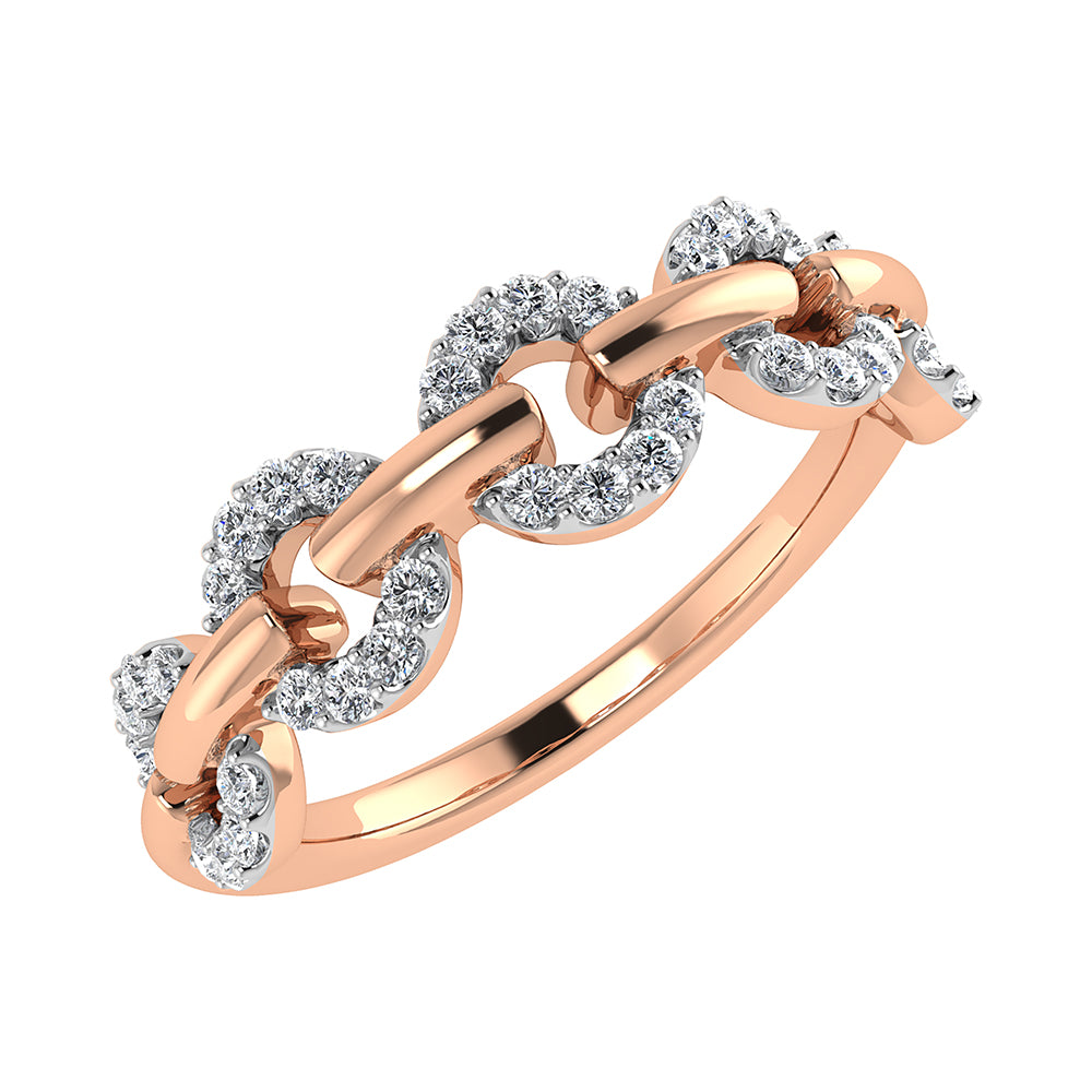 10K Rose Gold 1/6 Ct.Tw. Diamond Fashion Ring