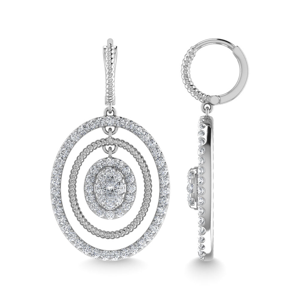 Diamond 1 1/2 Ct.Tw. Danglers Earrings in 10K White Gold