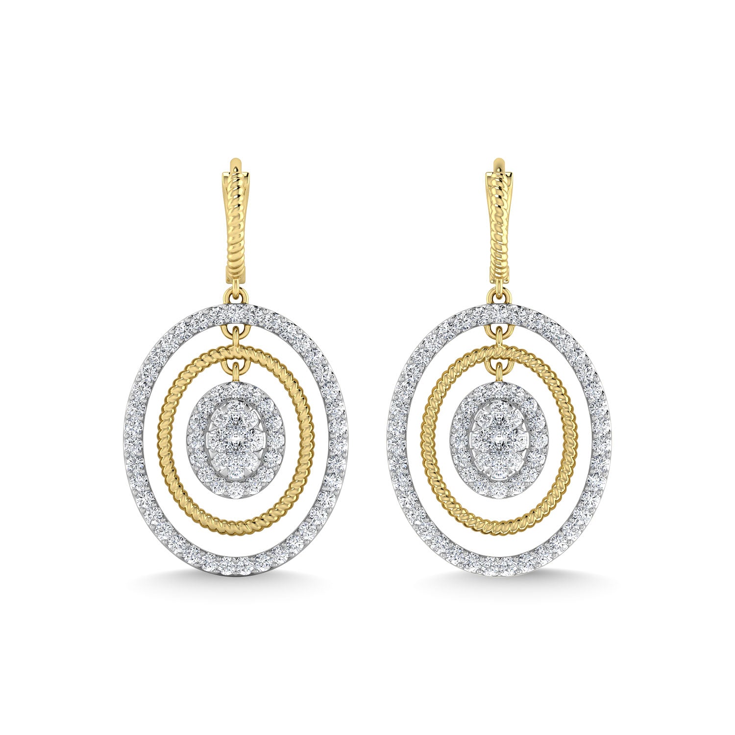 Diamond 1 1/2 Ct.Tw. Danglers Earrings in 10K Yellow Gold