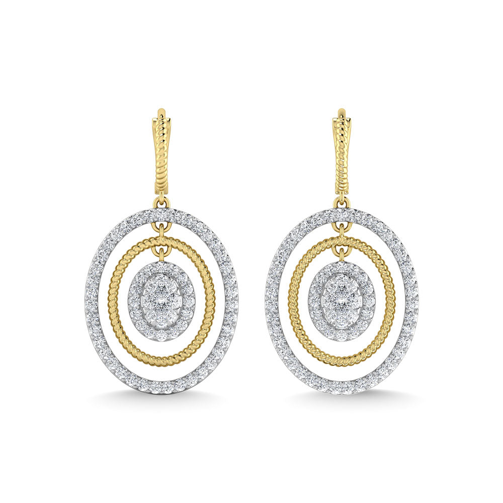 Diamond 1 1/2 Ct.Tw. Danglers Earrings in 10K Yellow Gold