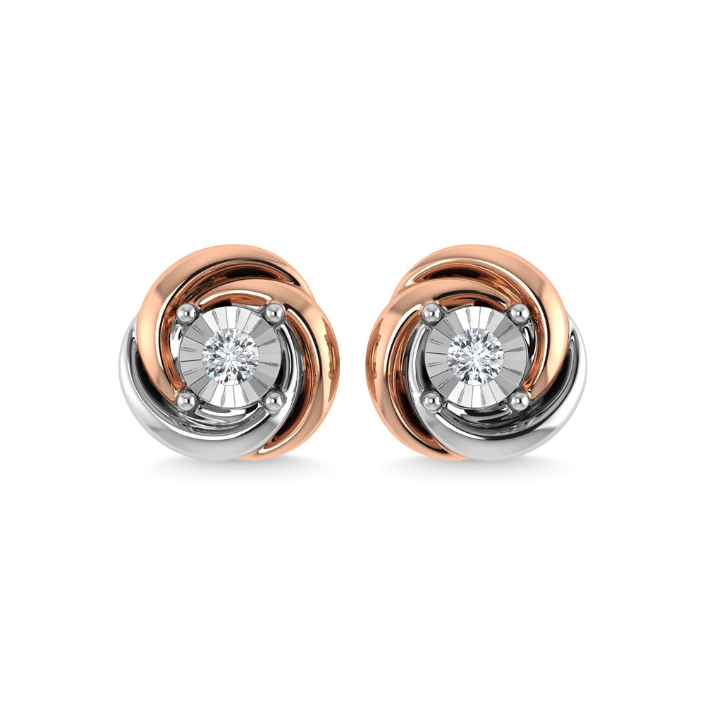 Diamond 1/6 Ct.Tw. Stud Earrings in 10K Two Tone