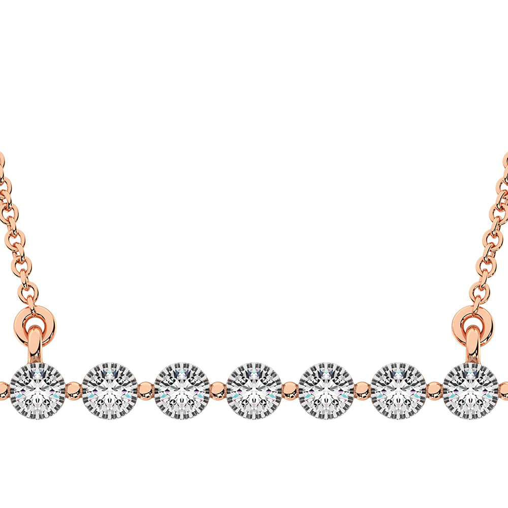 10K Rose Gold 1/5 Ct.Tw. Diamond Fashion Necklace