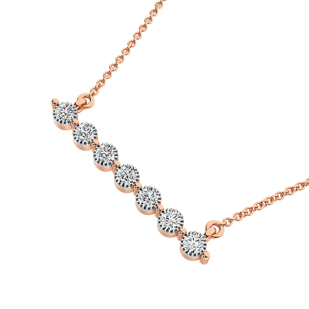 10K Rose Gold 1/5 Ct.Tw. Diamond Fashion Necklace