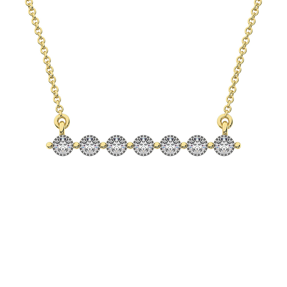 10K Yellow Gold 1/5 Ct.Tw. Diamond Fashion Necklace