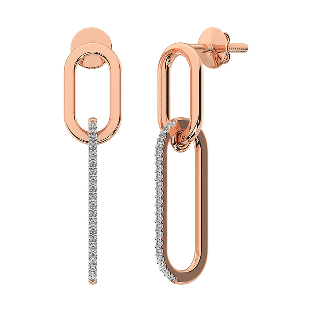 10K Rose Gold 1/6 Ct.Tw. Diamond Fashion Earrings