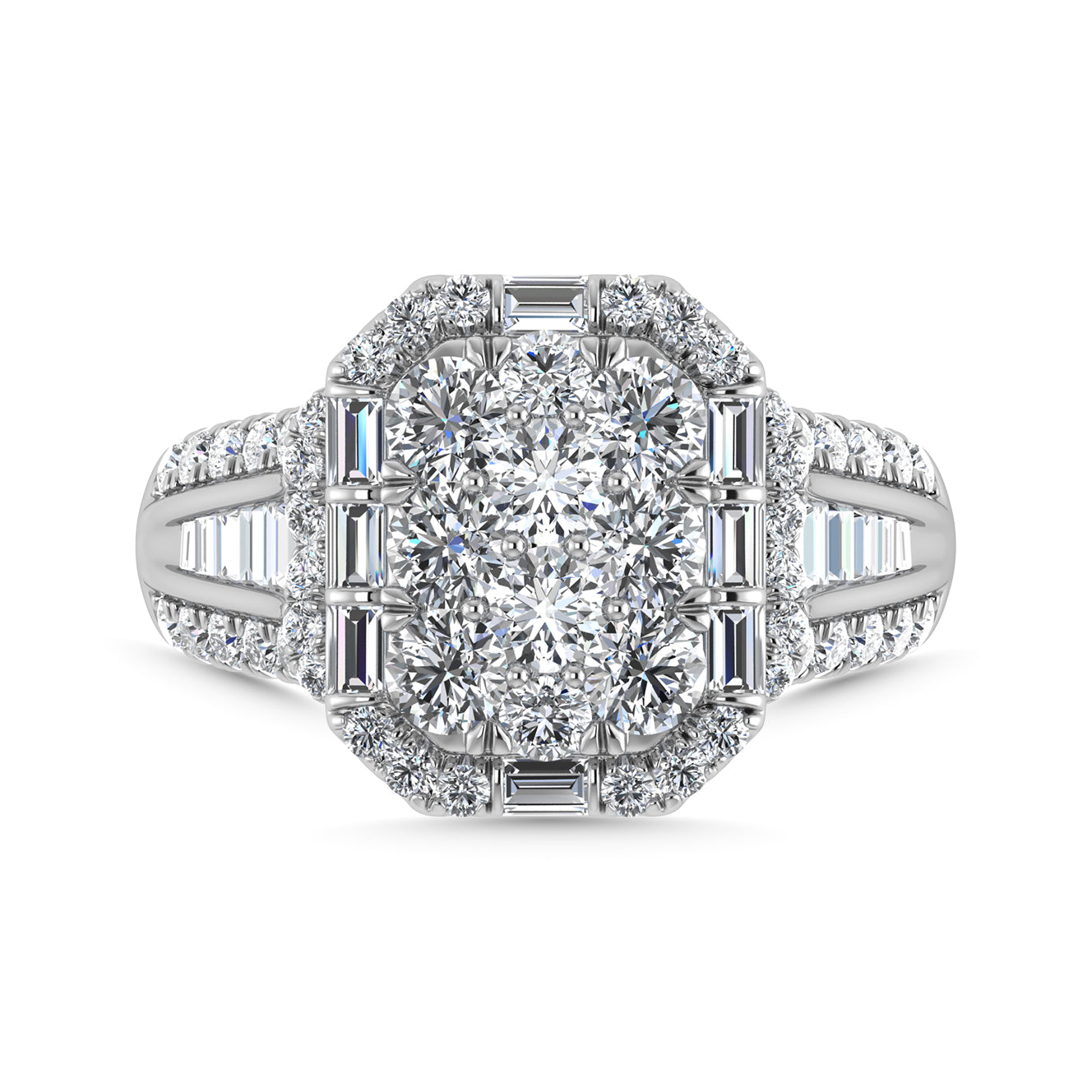 Diamond 2 3/4 Ct.Tw. Engagement Ring in 14K White Gold