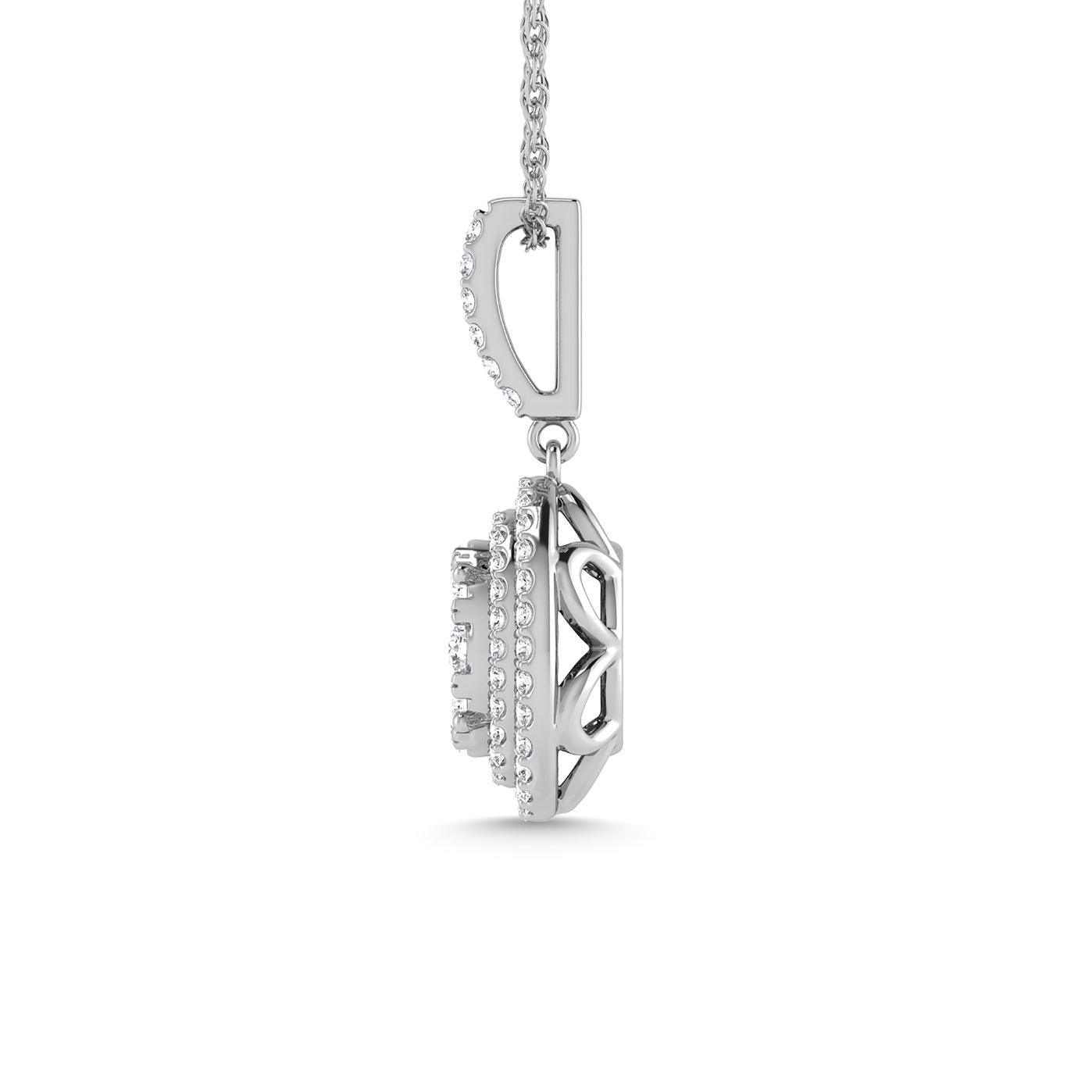 Diamond 3/4 Ct.Tw. Cluster Pendants in 14K White Gold