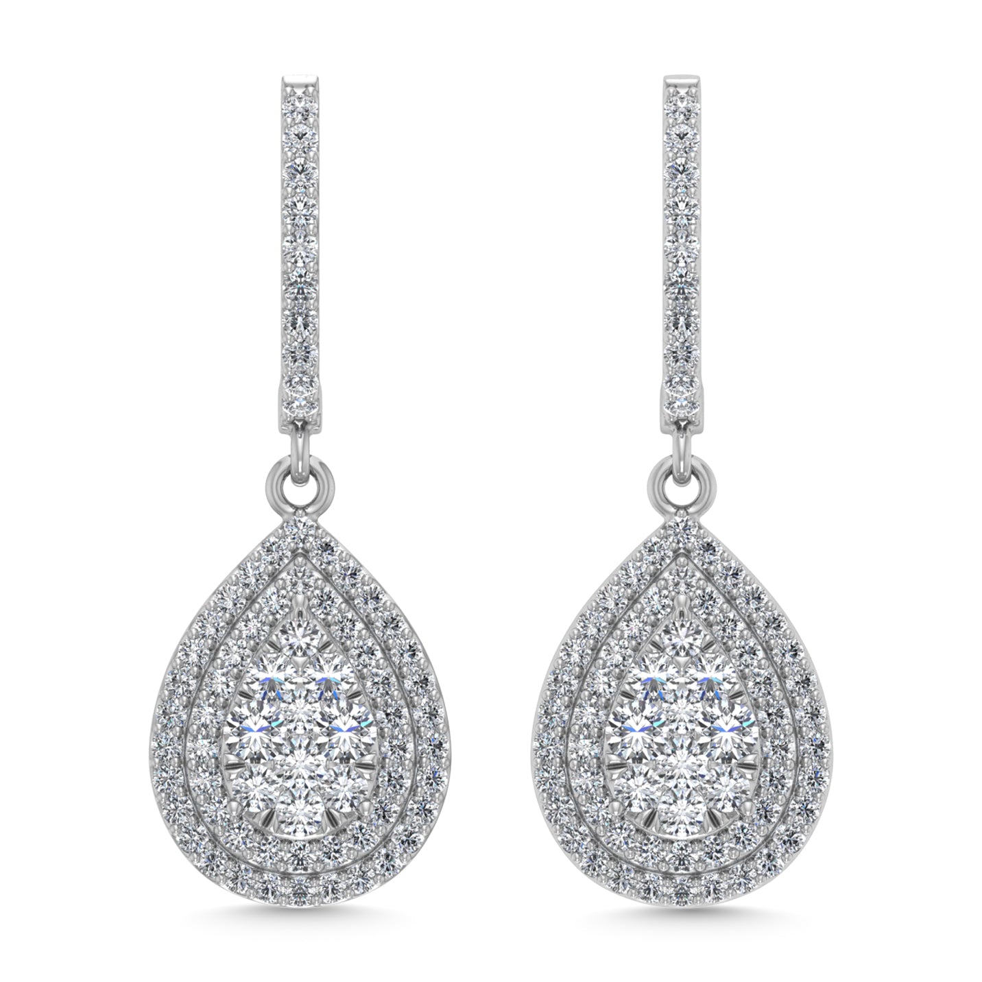 Diamond 1 Ct.Tw. Dangler Earrings in 14K White Gold