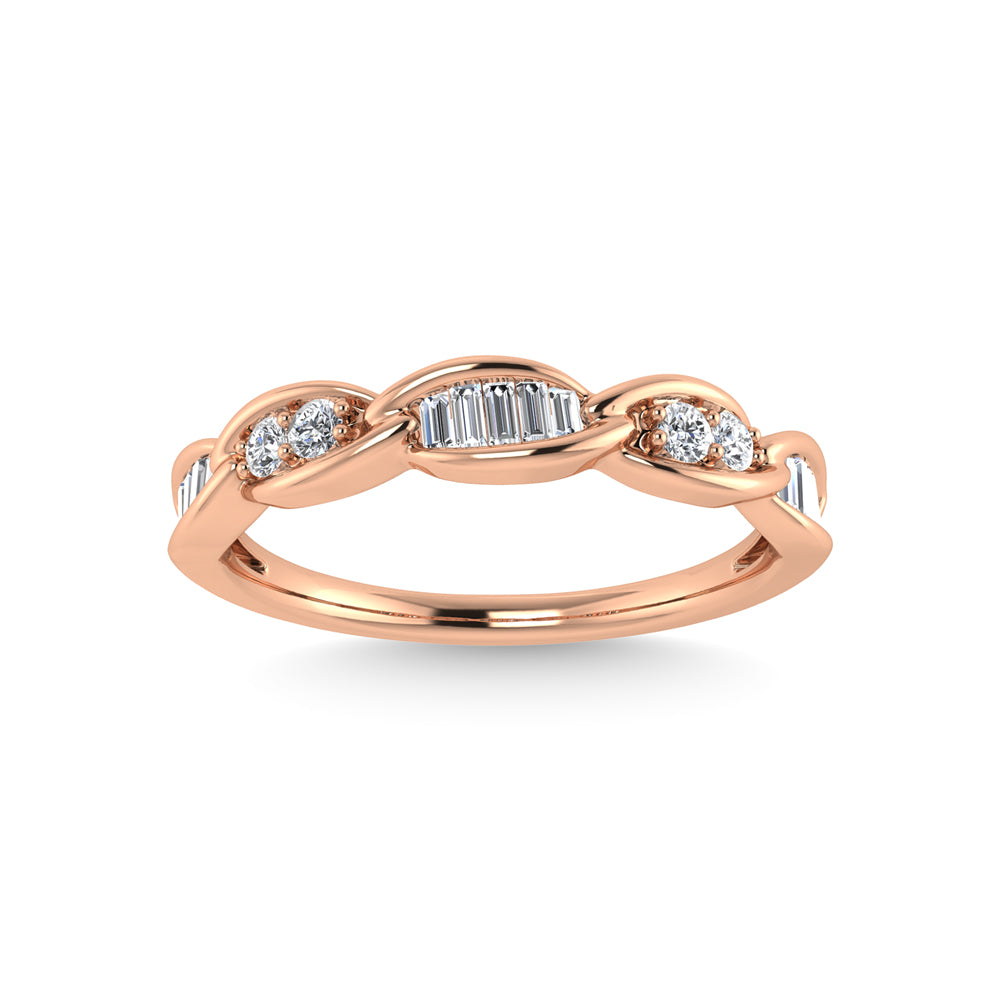 10K Rose Gold Diamond 1/5 Ct.Tw. Stackable Ring