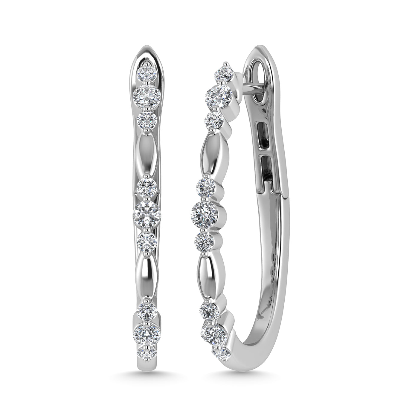 Diamond 3/8 Ct.Tw. Hoop Earrings in 10K White Gold