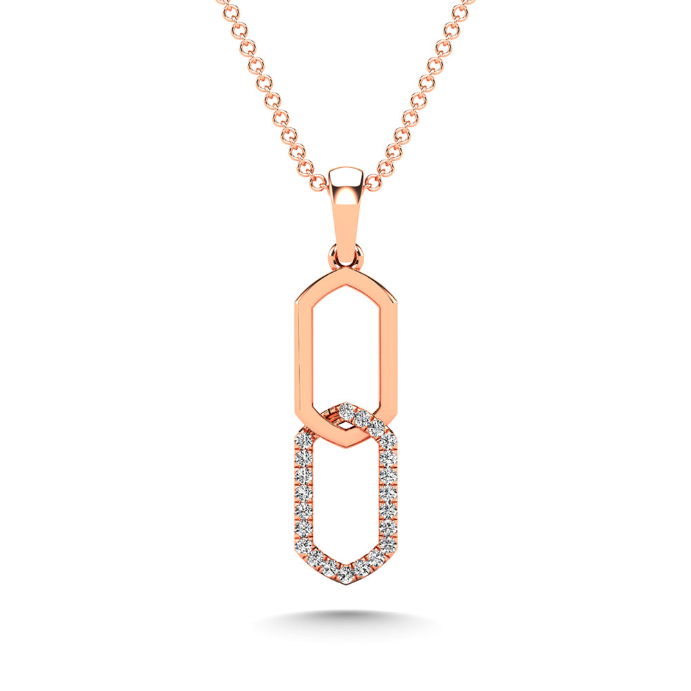 10K Rose Gold Diamond 1/20 Ct.Tw. Fashion Pendant