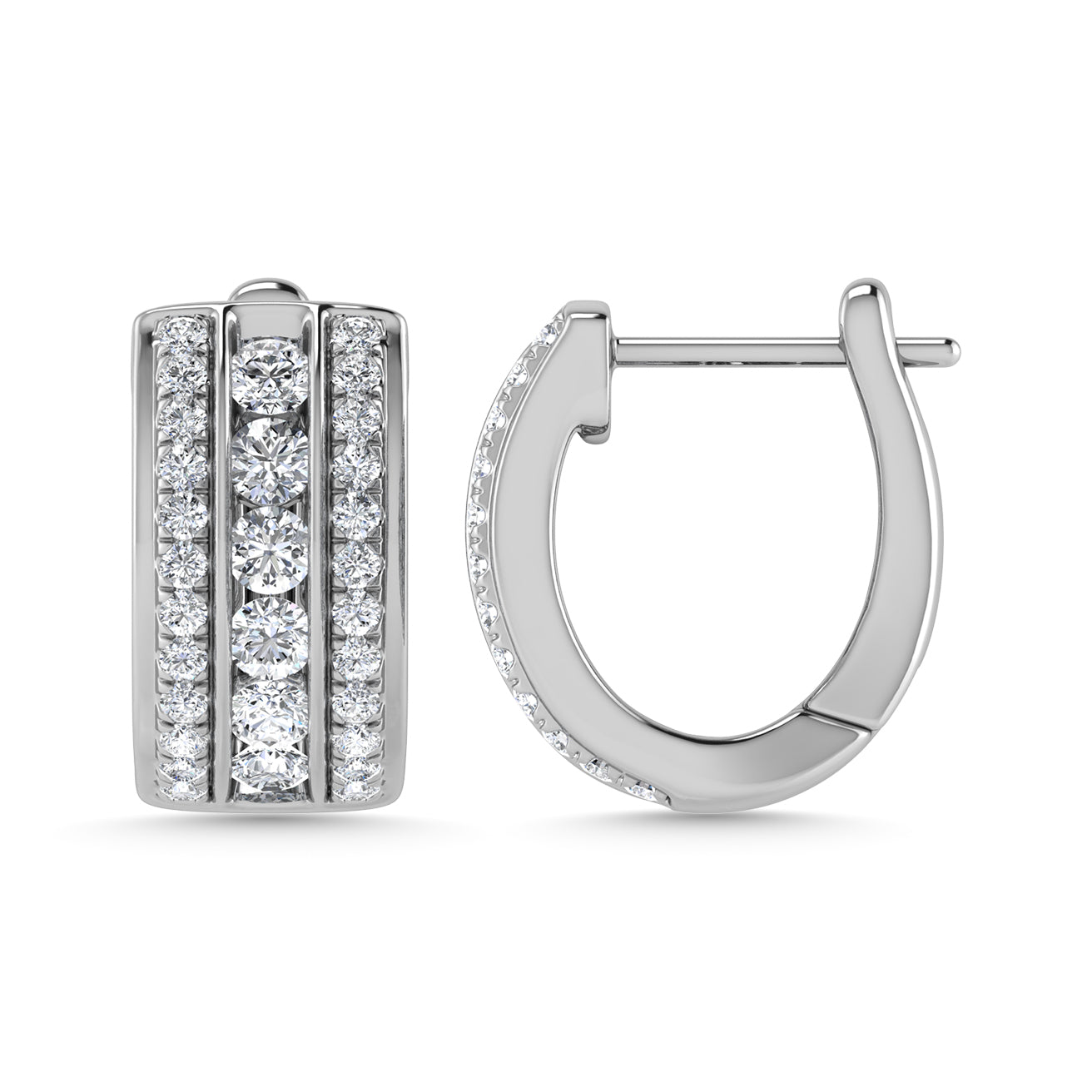 Diamond 1 1/2 Ct.Tw. Hoop Earrings in 14K White Gold