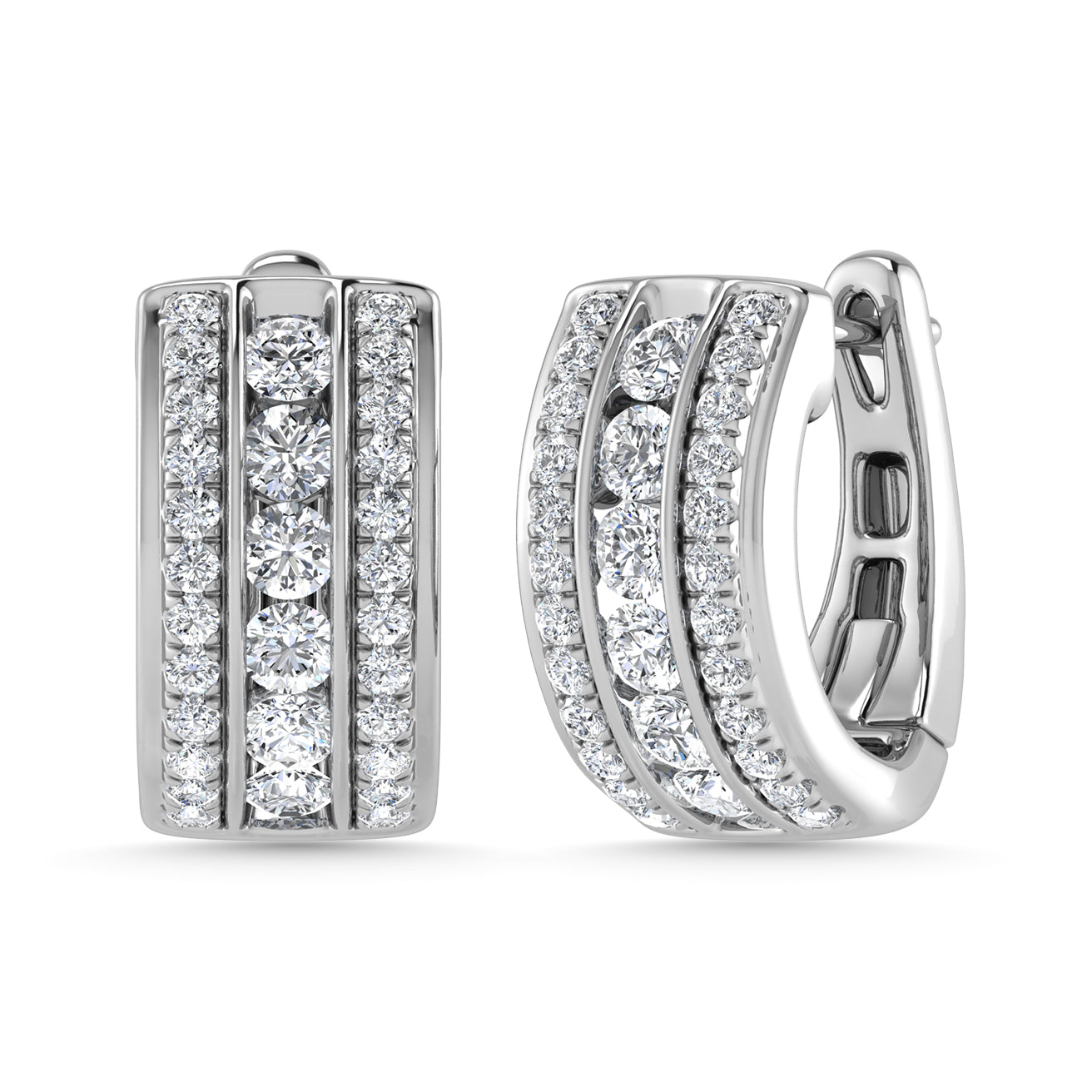 Diamond 1 1/2 Ct.Tw. Hoop Earrings in 14K White Gold