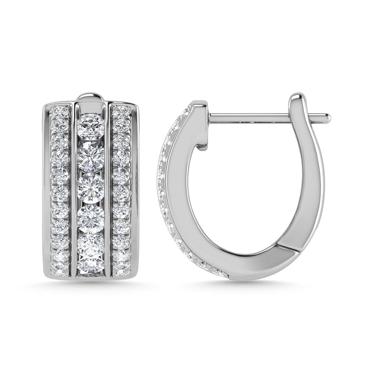 Diamond 2 Ct.Tw. Hoop Earrings in 14K White Gold