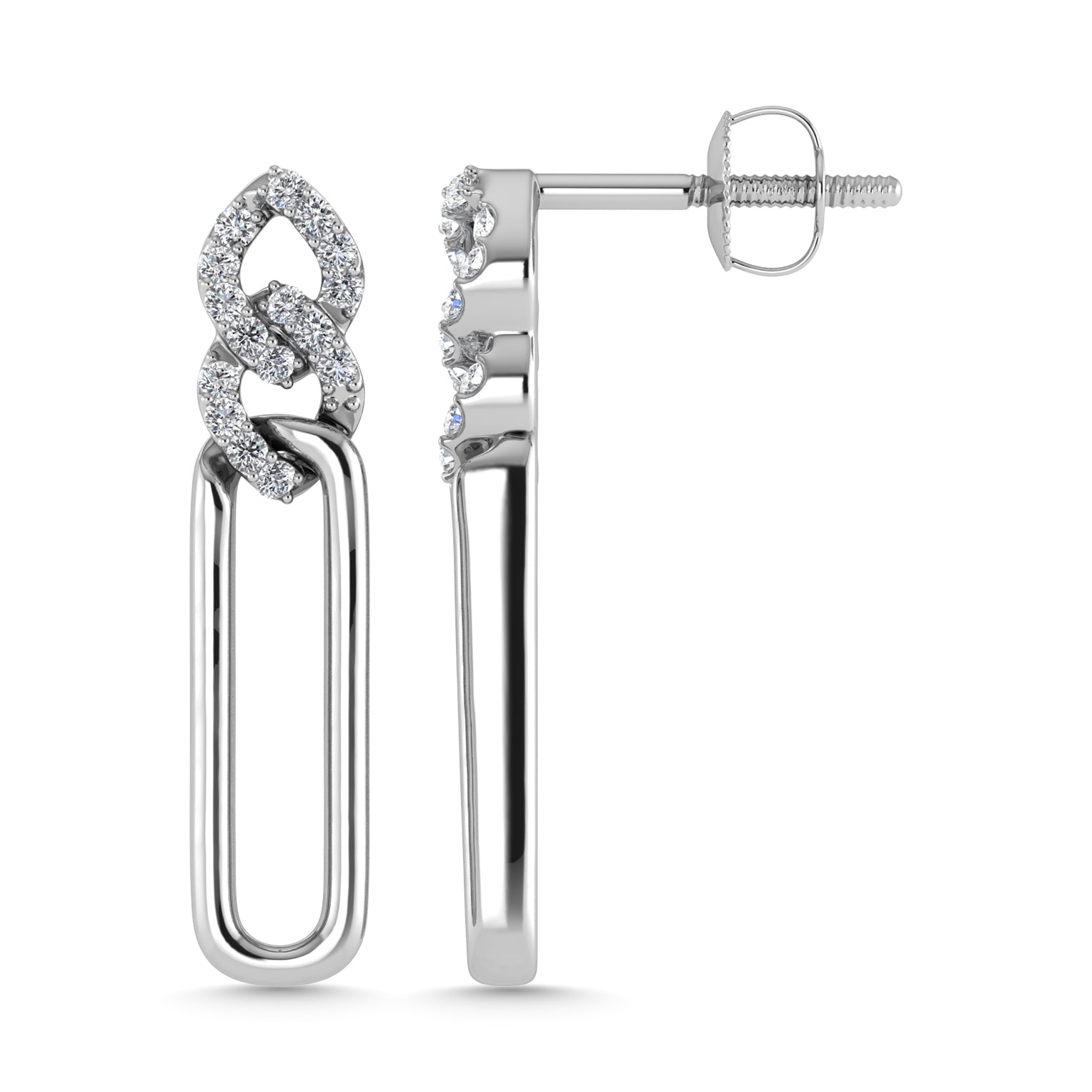 Diamond 1/8 Ct.Tw. Fashion Earrings in 10K White Gold