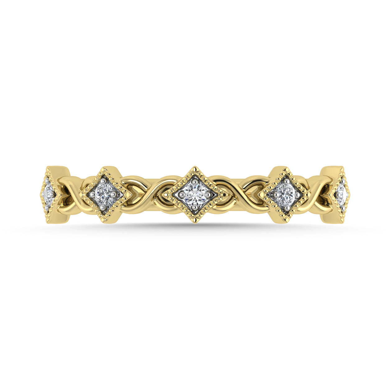 Diamond 1/10 Ct.Tw. Stack Band in 10K Yellow Gold