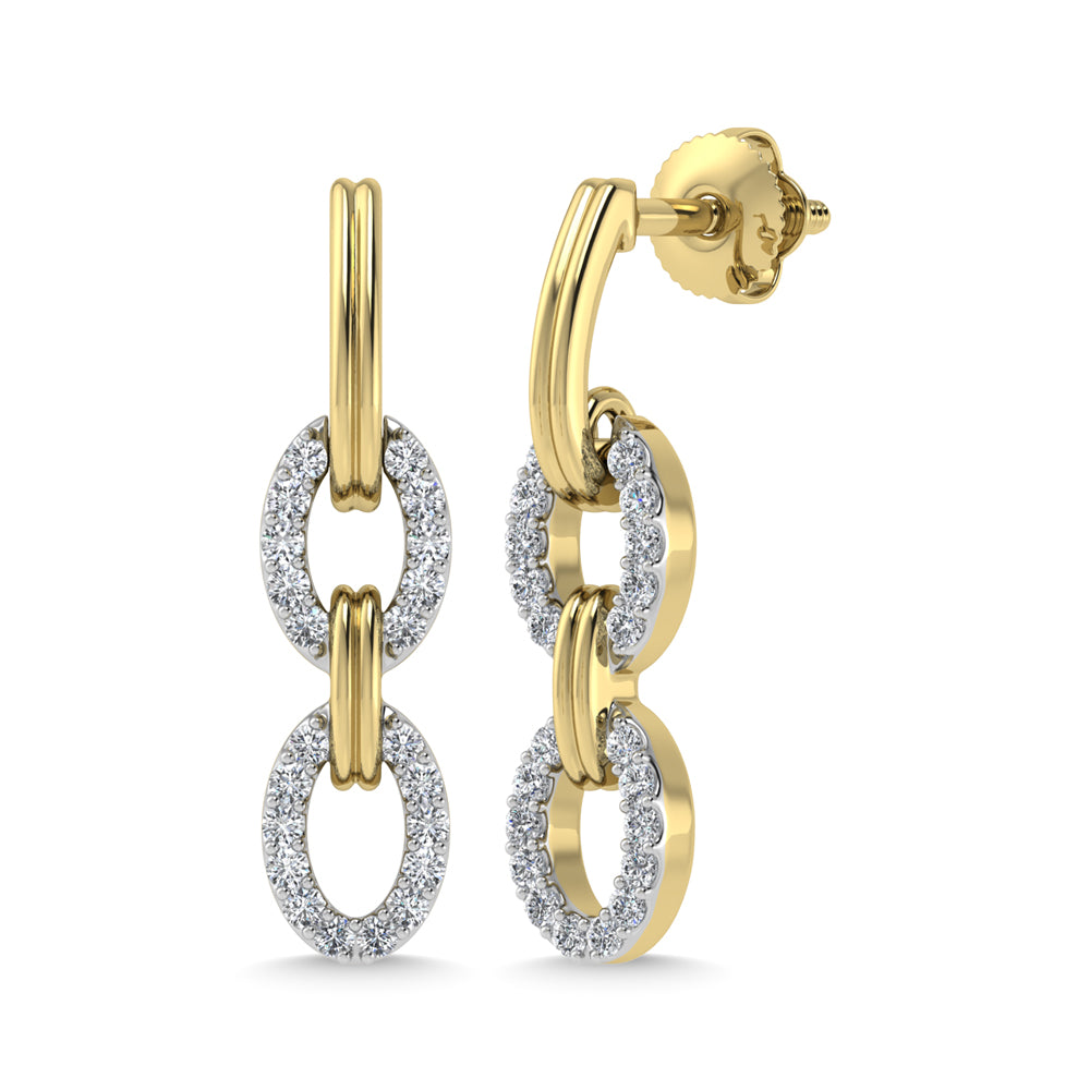 10K Two Tone Diamond 1/5 Ct.Tw. Fashion Earrings