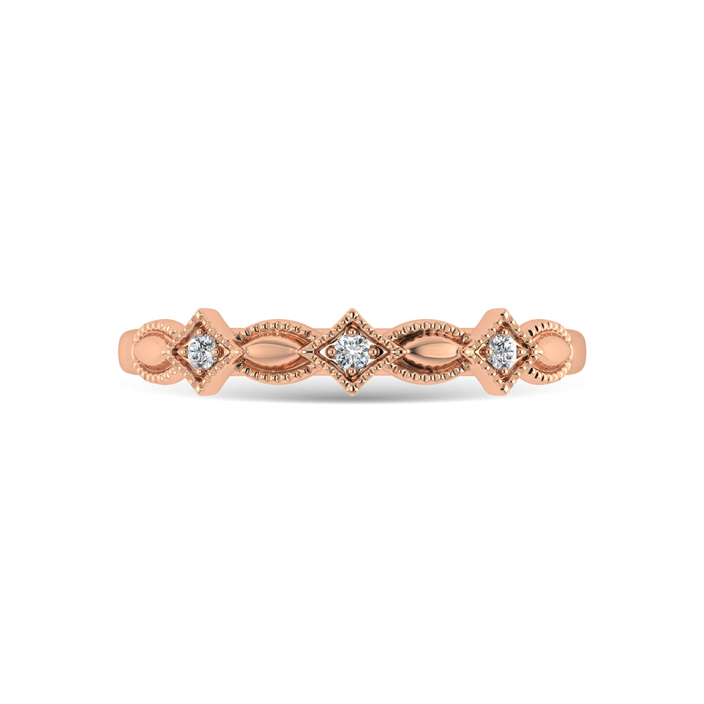 10K Rose Gold Diamond 1/50 Ct.Tw. Stackable Ring