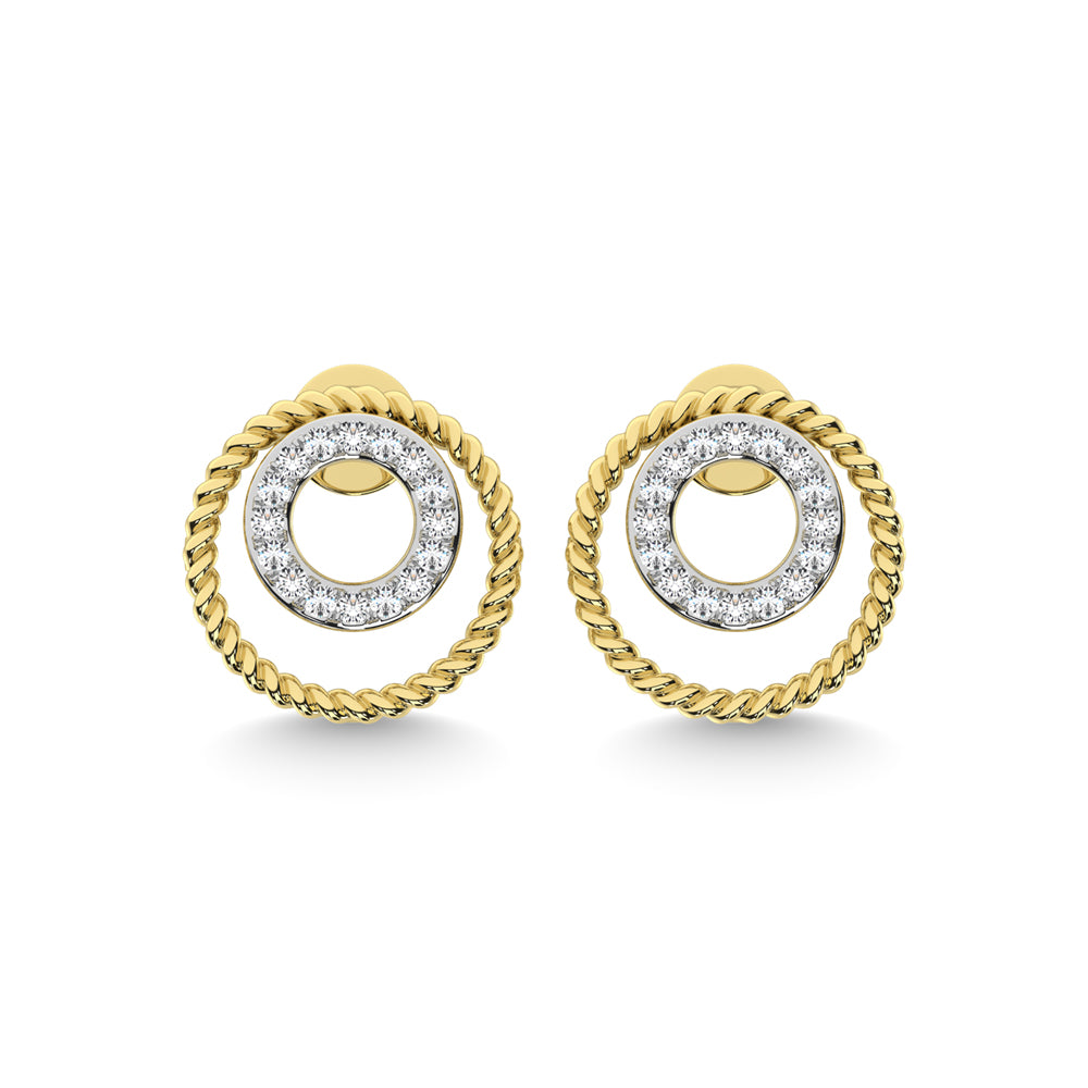 10K Yellow Gold Diamond 1/6 Ct.Tw. Fashion Earrings