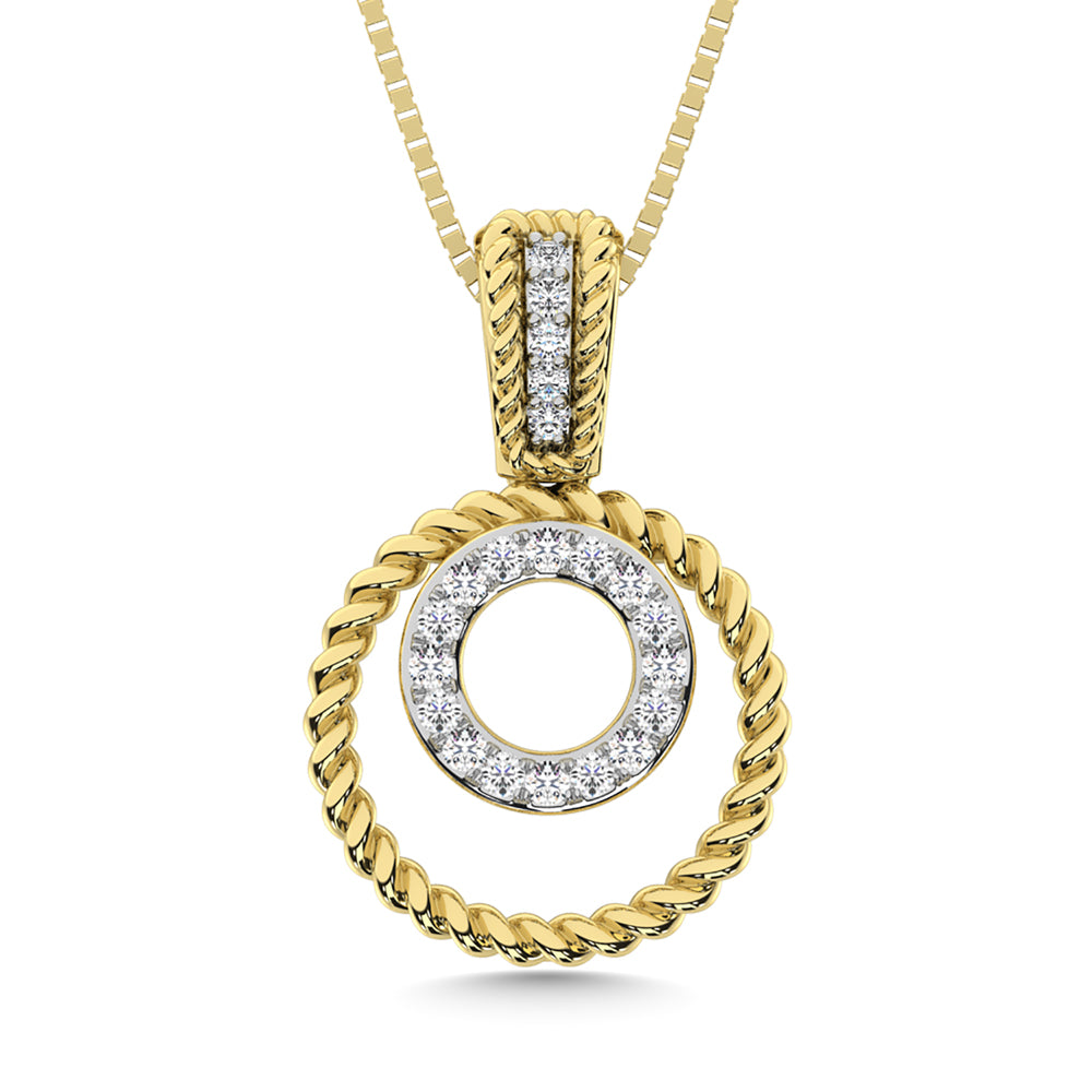 10K Yellow Gold Diamond 1/10 Ct.Tw. Fashion Pendant