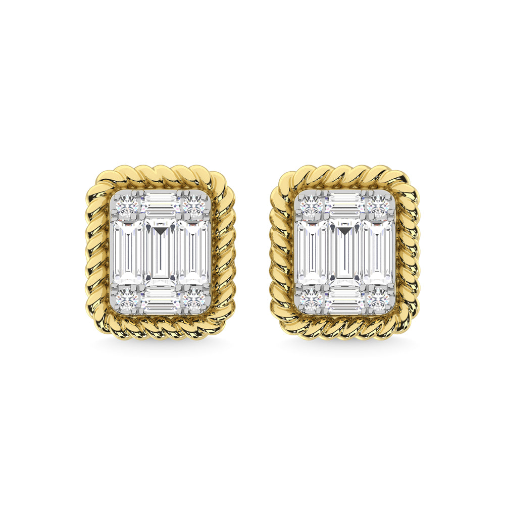 14K Yellow Gold Diamond 1/5 Ct.Tw. Fashion Earrings