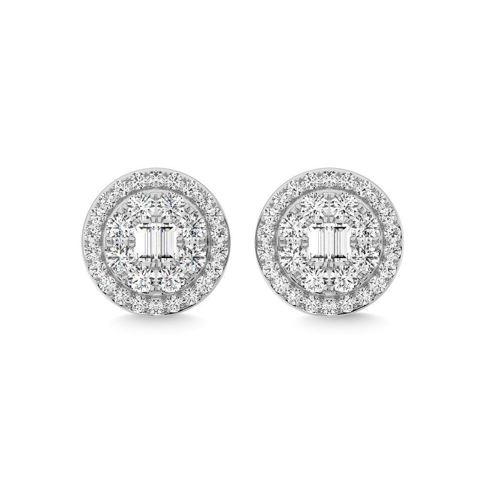 14K White Gold Diamond 1/4 Ct.Tw. Fashion Earrings