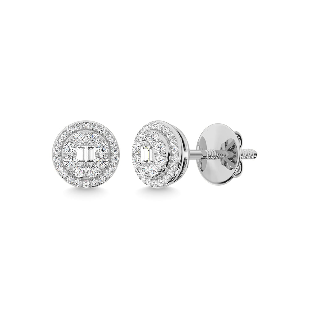 14K White Gold Diamond 1/4 Ct.Tw. Fashion Earrings