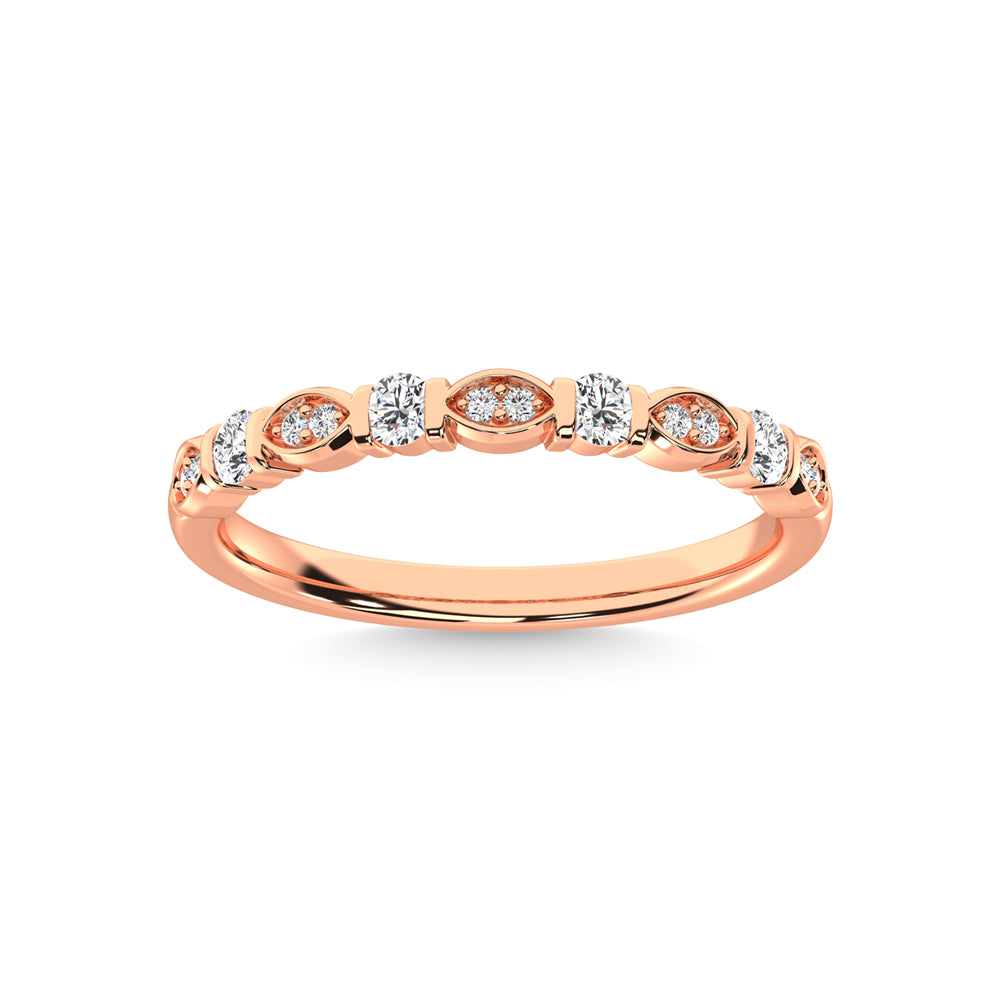 10K Rose Gold Diamond 1/5 Ct.Tw. Stack Band