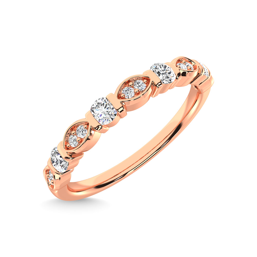 10K Rose Gold Diamond 1/5 Ct.Tw. Stack Band