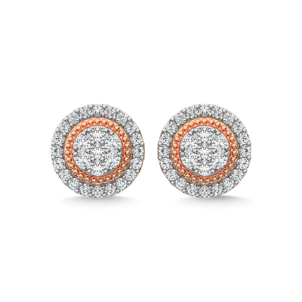 14K Rose Gold Diamond 1/2 Ct.Tw. Fashion Earrings