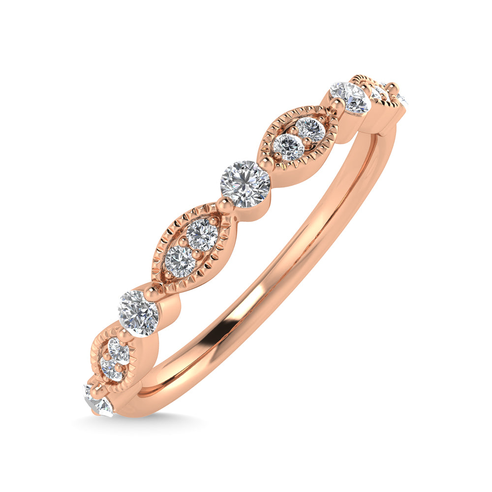 10K Rose Gold Diamond 1/6 Ct.Tw. Stackable Band