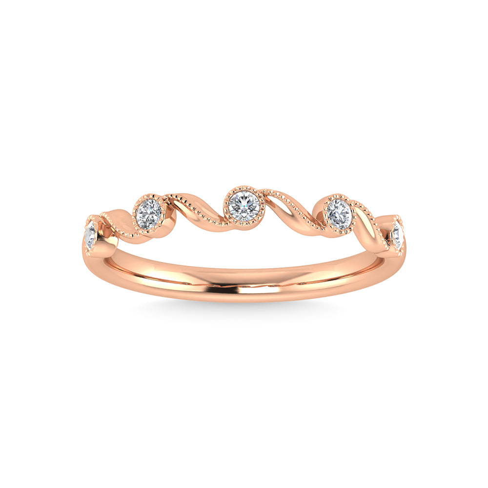 10K Rose Gold Diamond 1/10 Ct.Tw. Stackable Ring