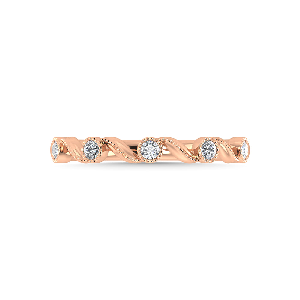 10K Rose Gold Diamond 1/10 Ct.Tw. Stackable Ring