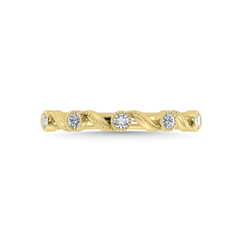 10K Yellow Gold Diamond 1/10 Ct.Tw. Stackable Ring