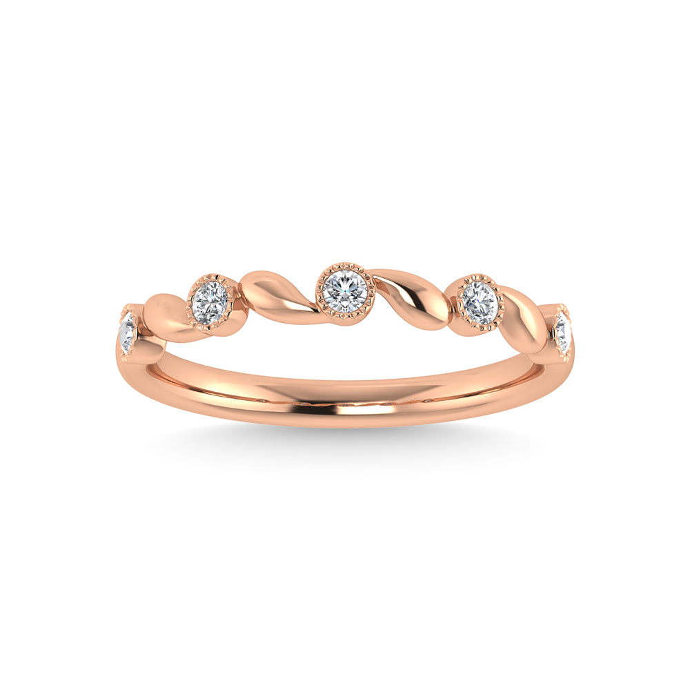 10K Rose Gold Diamond 1/10 Ct.Tw. Stackable Band