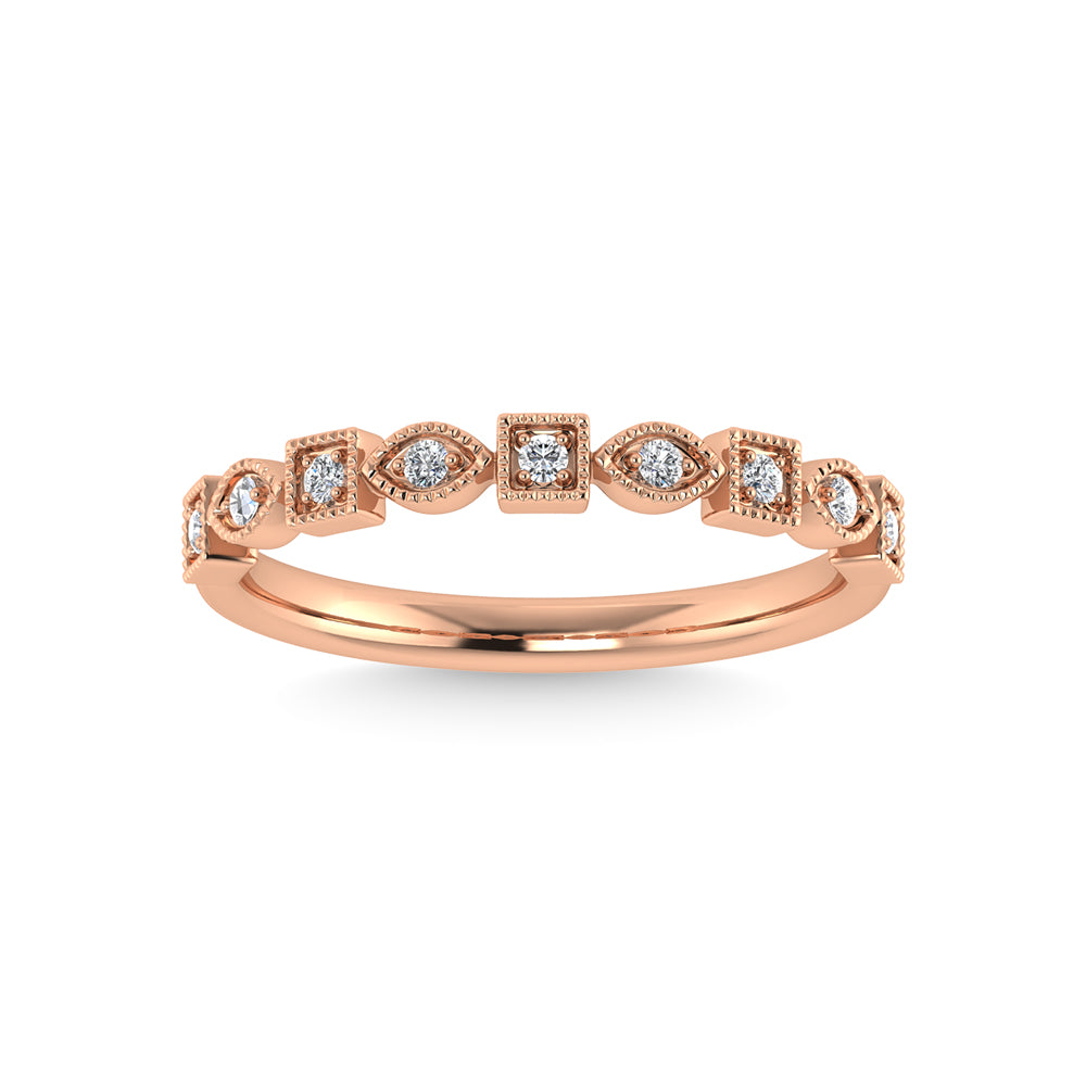 10K Rose Gold Diamond 1/10 Ct.Tw. Stackable Band