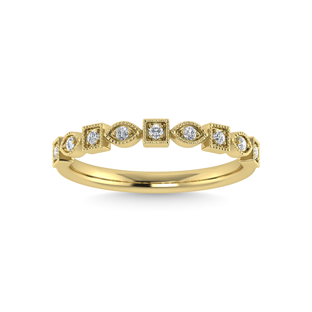 10K Yellow Gold Diamond 1/10 Ct.Tw. Stackable Band