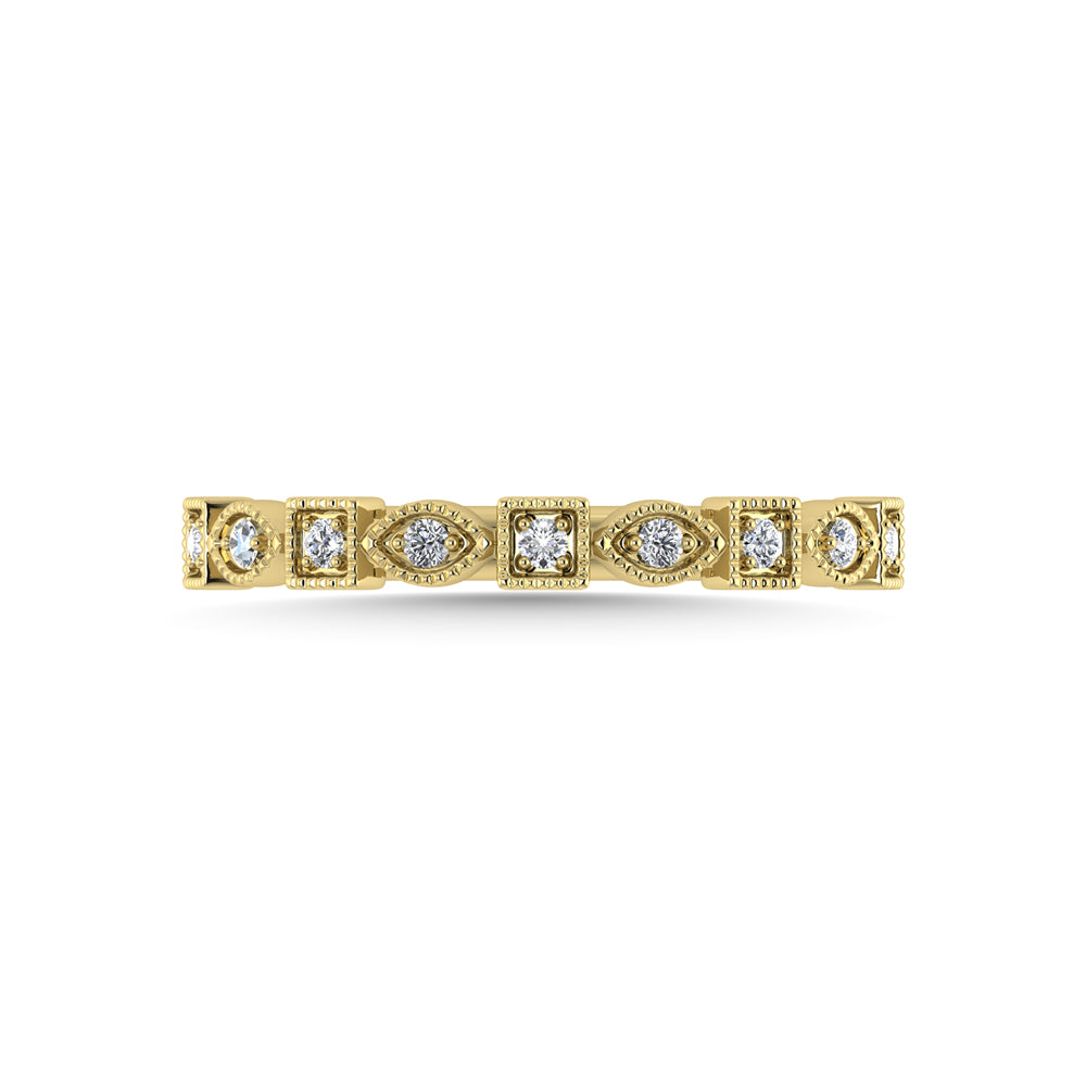 10K Yellow Gold Diamond 1/10 Ct.Tw. Stackable Band